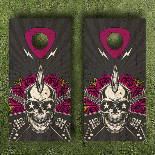 Live and Die by Rock n Roll Cornhole Boards
